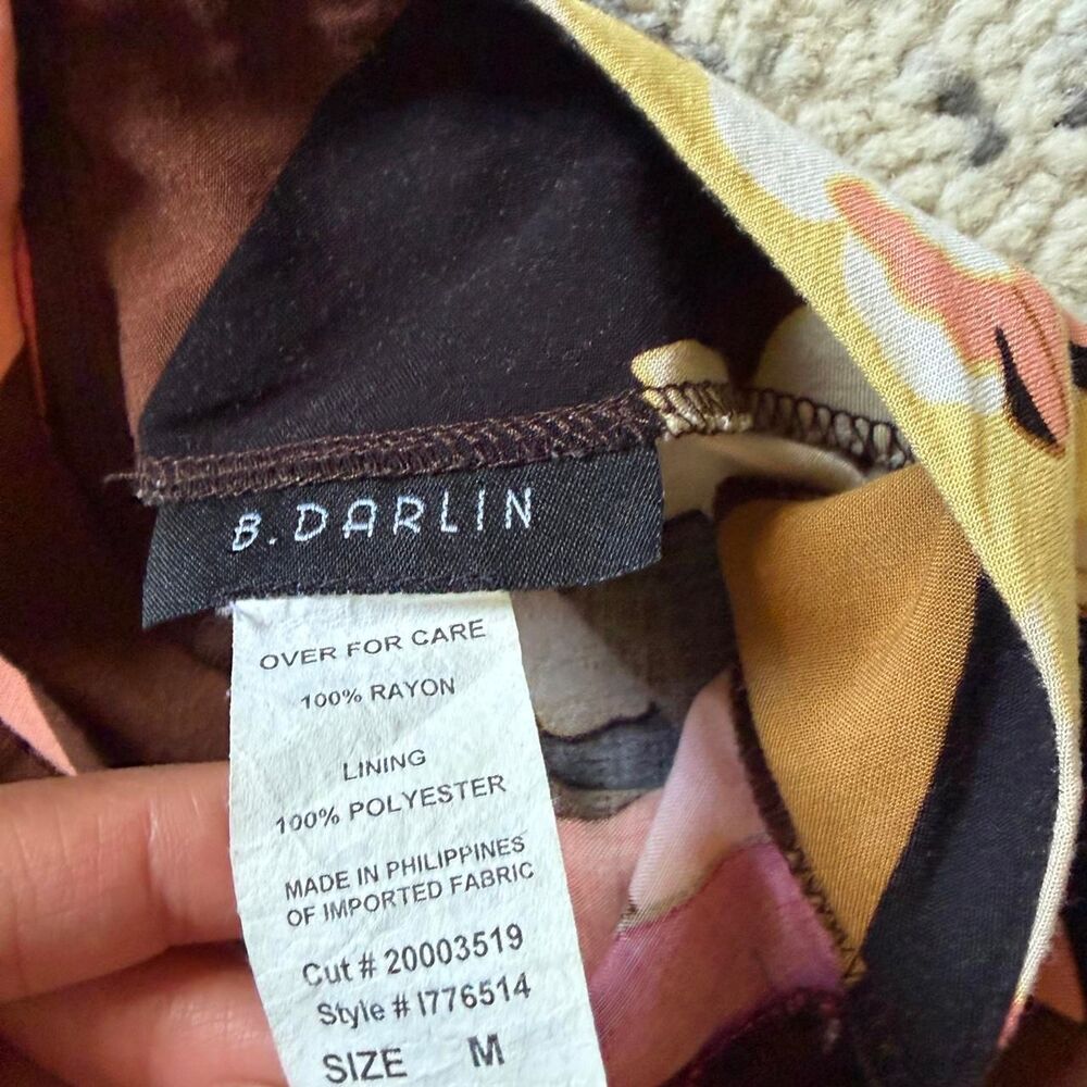 B. Darlin Y2K Floral Maxi Dress Pink Brown Black Stripe Fairycore Medium 1776514 - Picture 4 of 8